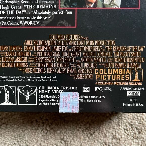 Vintage The Remains of the Day VHS Tape - Picture 4 of 11